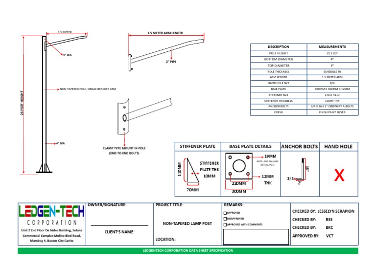 Pole Specs PDF Building Engineering Manufactured Goods
