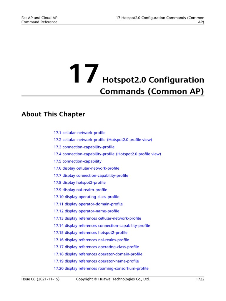 01-17 Hotspot2 0 Configuration Commands (Common AP) | PDF | Port ...
