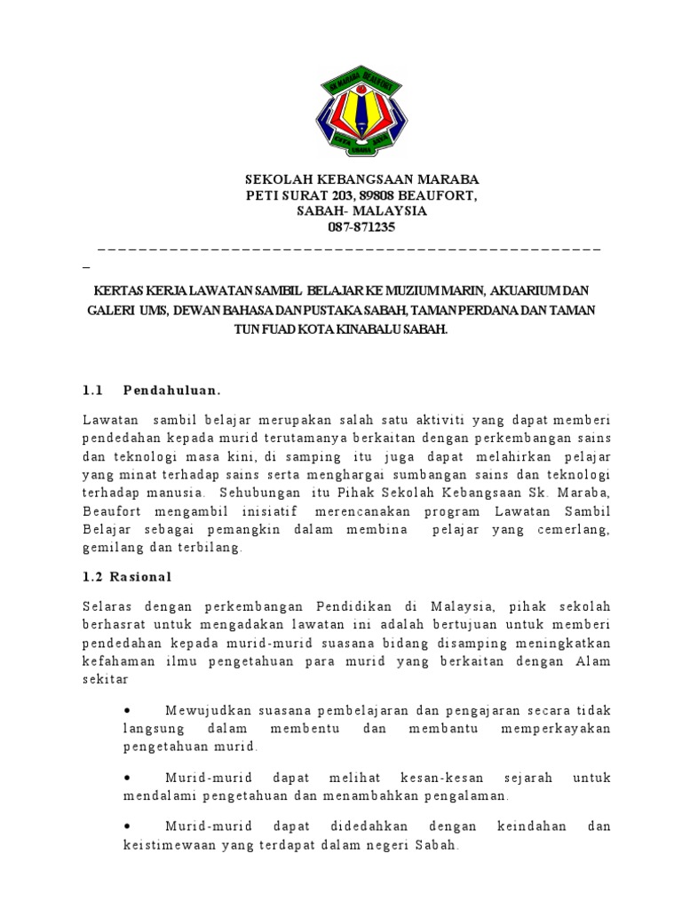 Kertas Kerja Lawatan