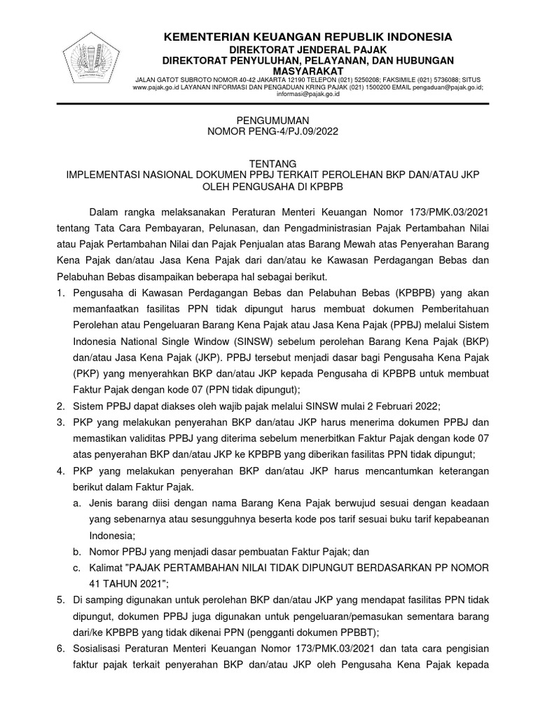 Implementasi Dokumen PPBJ di INSW | PDF | Pengelolaan Keuangan & Uang