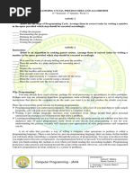 1st Sem 1st QTR - Week 3 Module in Computer Programming JAVA - Modular 10 Pages