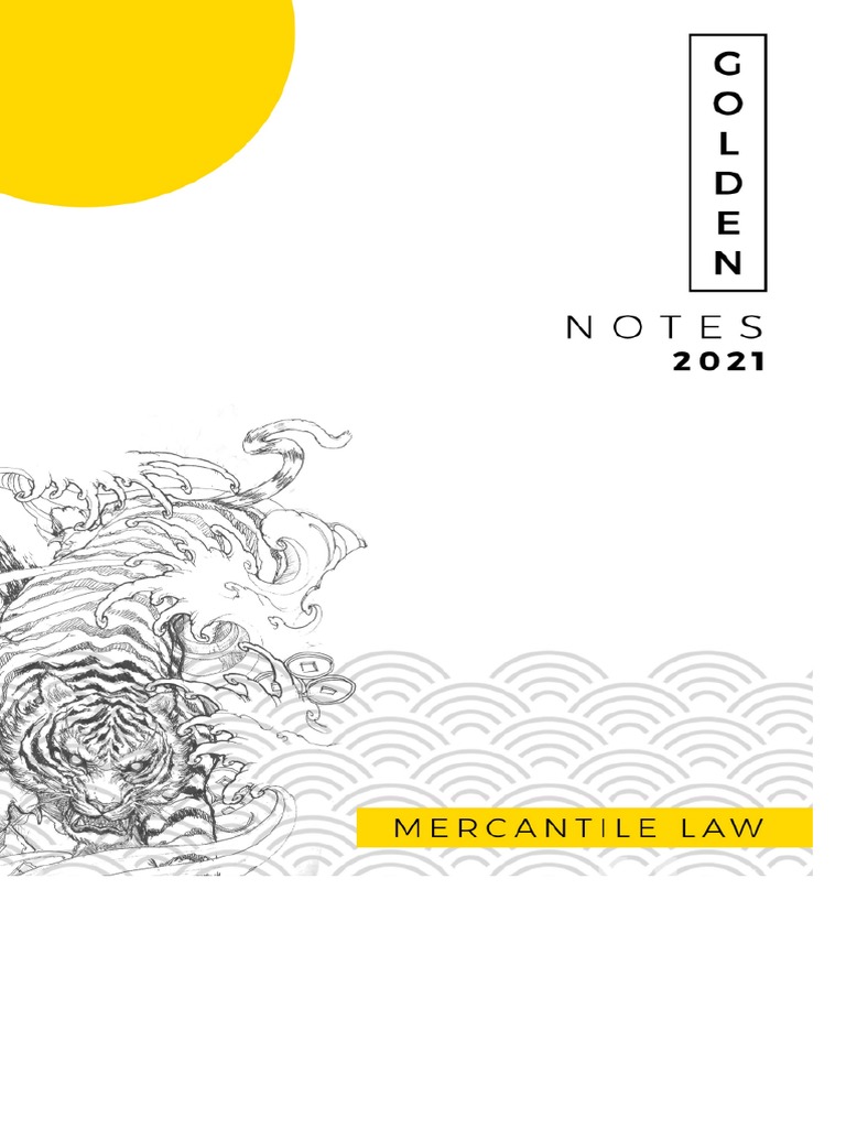 Golden Notes (2021) - 05. Mercantile Law | PDF