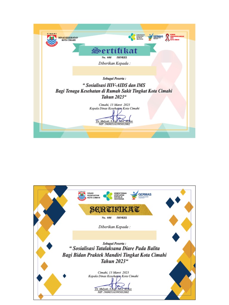 Sertifikat Sosialisasi Kesehatan Cimahi | PDF