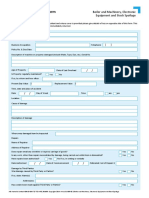 Machinery Breakdown Claim Form