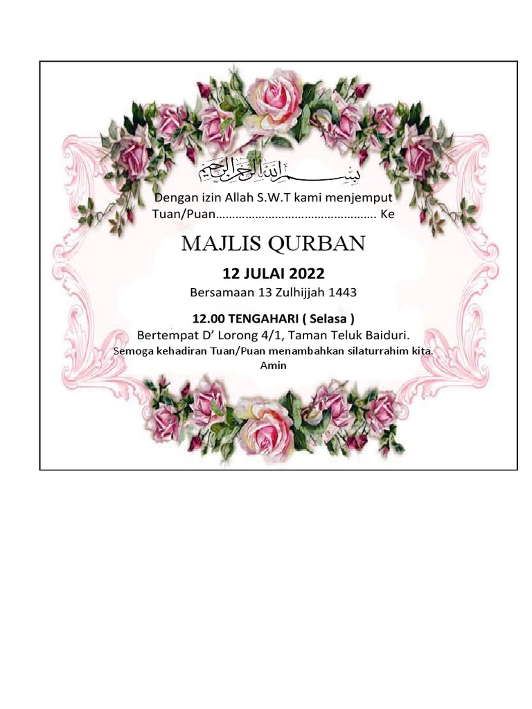 Kad Jemputan | PDF