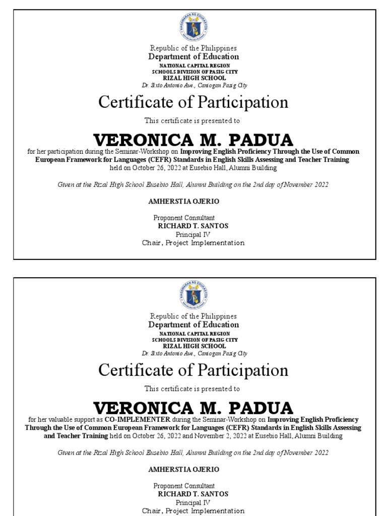 Cefr Certificates | PDF | Applied Linguistics | Philippines