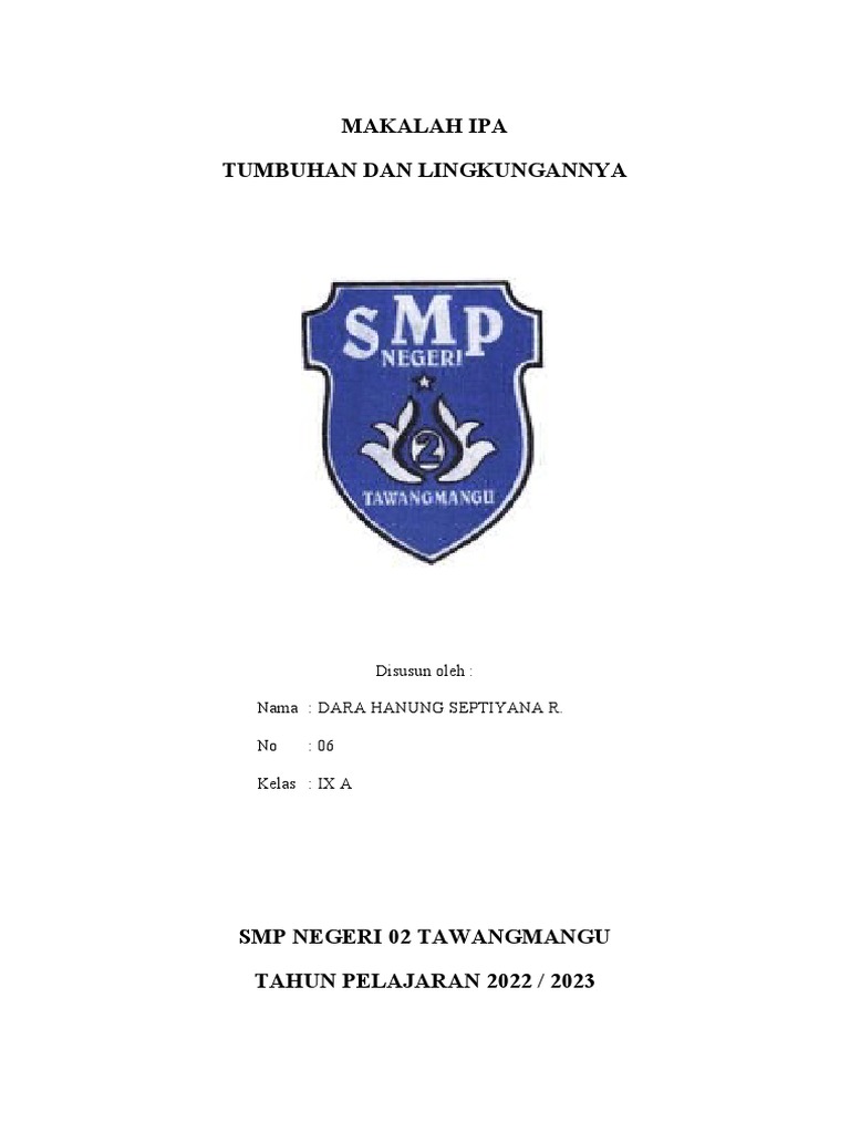 Makalah tumbuhan dan lingkungannya pdf