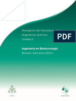 Planeación Docente - Unidad 3 - Química - Bloque 1 - Semetre 1 - 2023-2