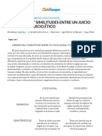 DIFERENCIAS Y SIMILITUDES ENTRE UN JUICIO MORAL Y UN JUICIO ÉTICO - Resúmenes - DADDA12