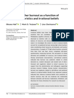 Predicting Teacher Burnout As A Function of School Characteristics and Irrational Beliefs PDF