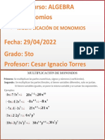 Clase 7 (Multiplicacion de Monomios)