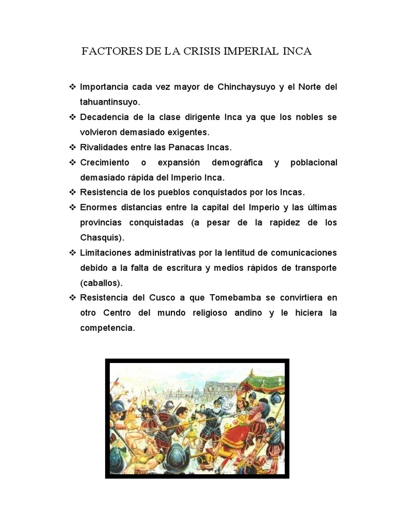 Factores de La Crisis Imperial Inca | PDF | Viajes y turismo | Historia