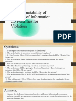 Accountability of Transfer of Information & Penalties For Violation