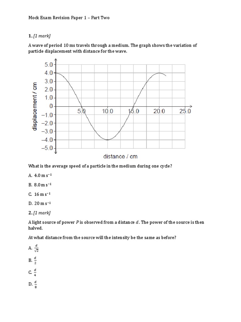 Mock Exam Revision - Paper 1 Part 2 PDF | PDF | Wavelength | Waves