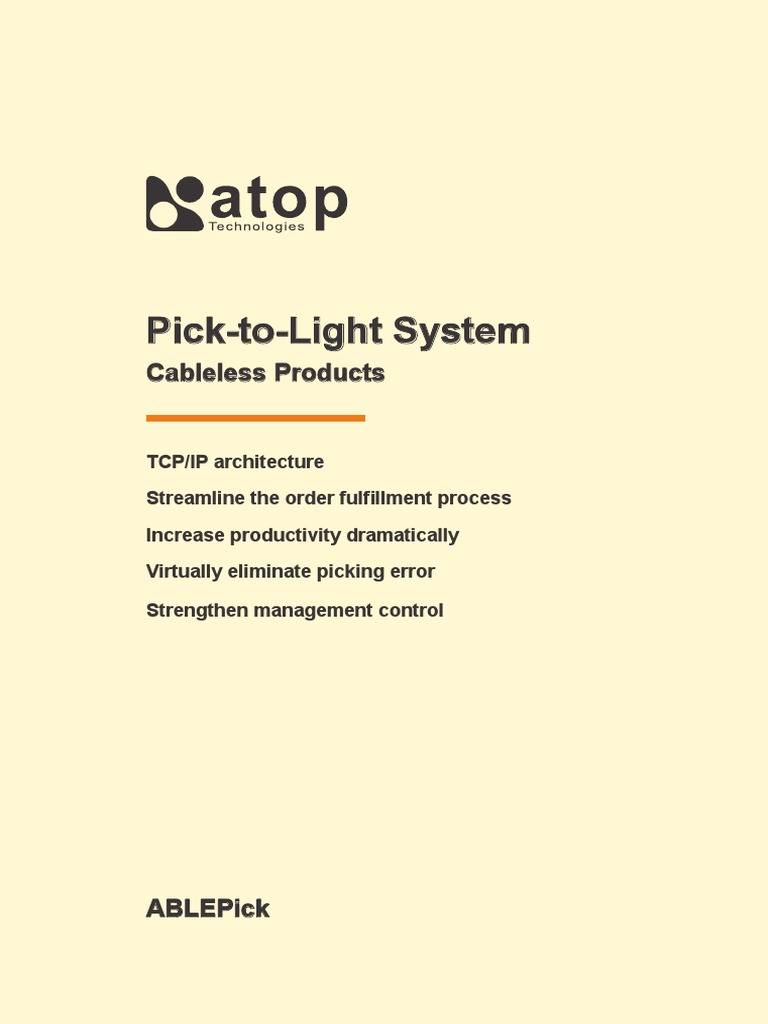 Atop Pick-to-Light System Overview | PDF | Power Supply | Transmission ...