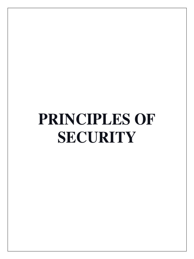 Principles of Security PDF PDF Information Security Security