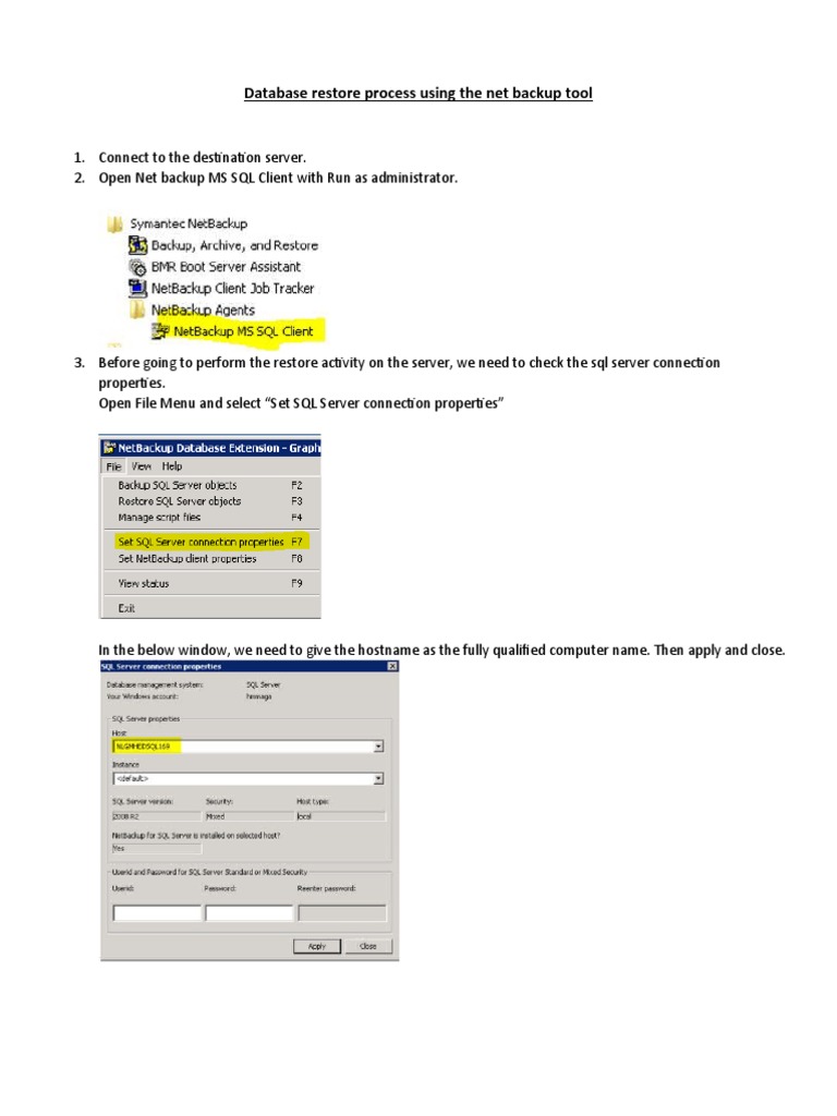 Netbackup Tool Restore Process PDF