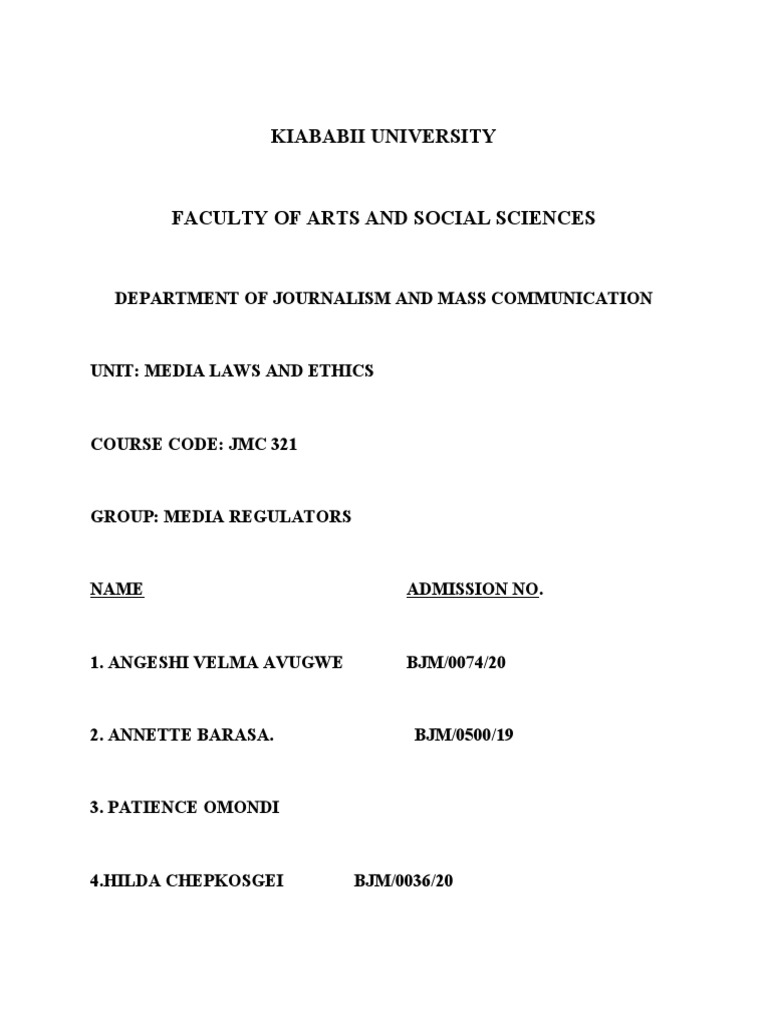 Media Regulators PDF Government Political Law
