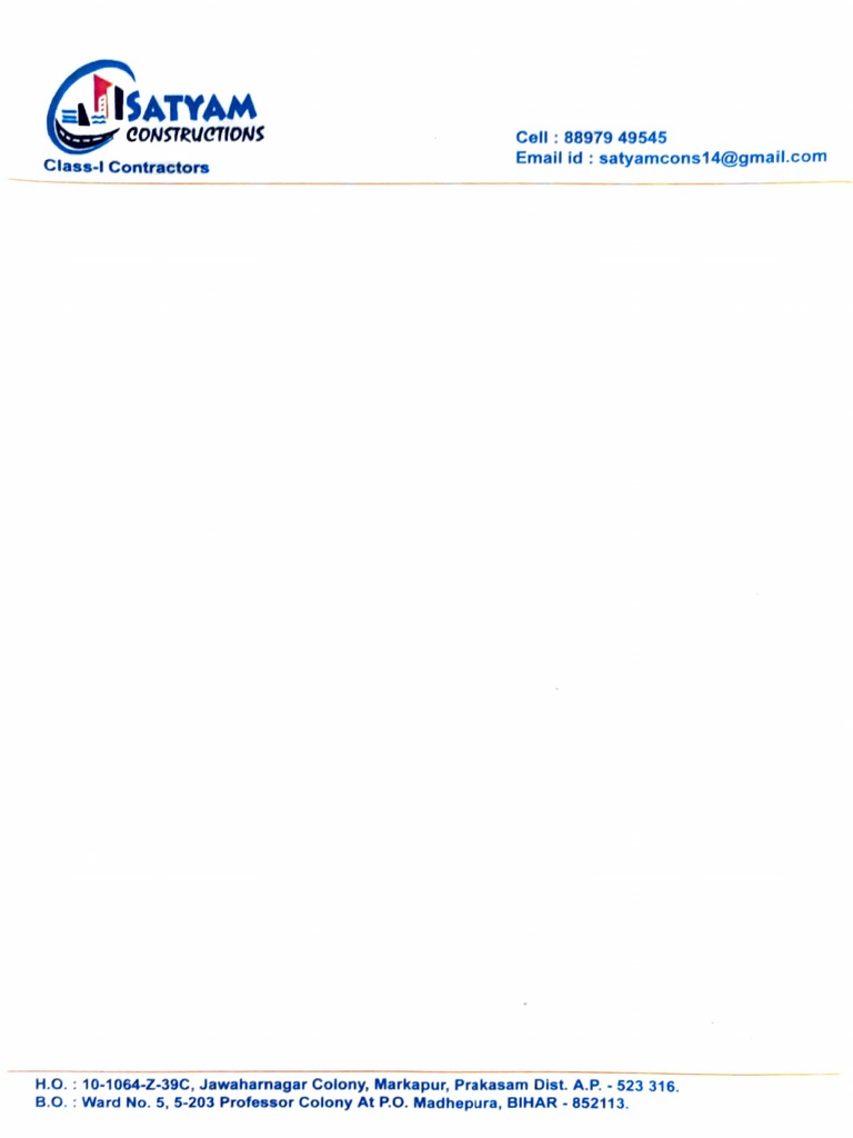 Proposal for Class1 Construction Contracting Services from ISATYAM