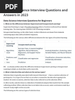 Top Data Science Interview Questions and Answers in 2023 PDF