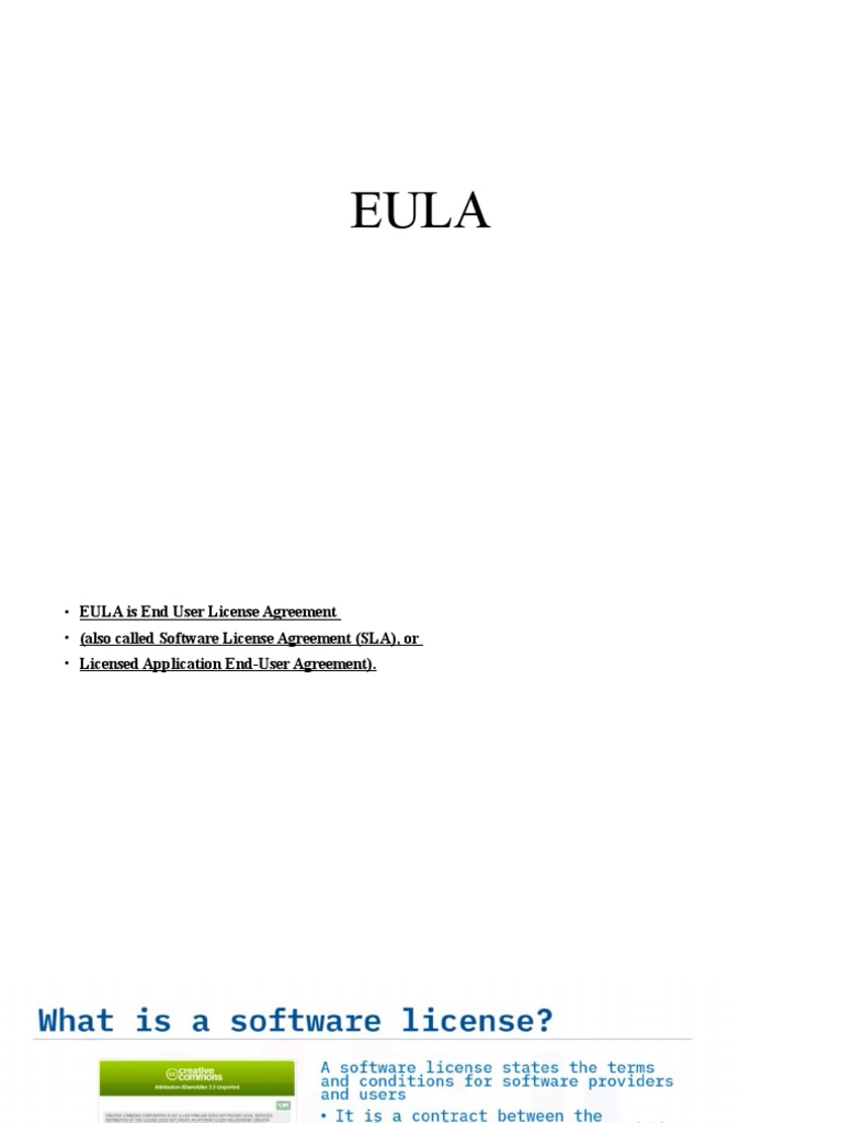 Understanding EULA: Software License Basics | PDF