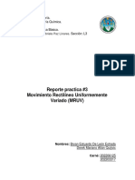 Reporte #3 Movimiento Rectilíneo Uniformemente Variado (MRUV)