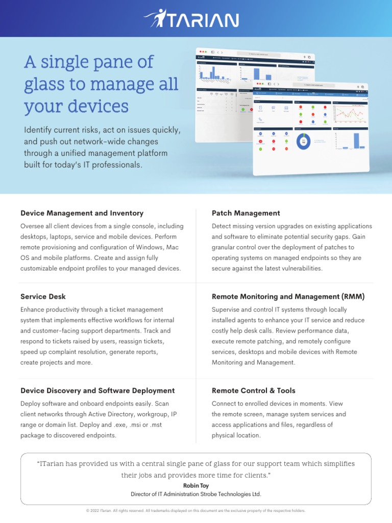 ITarian ITSM - Endpoint Manager | PDF