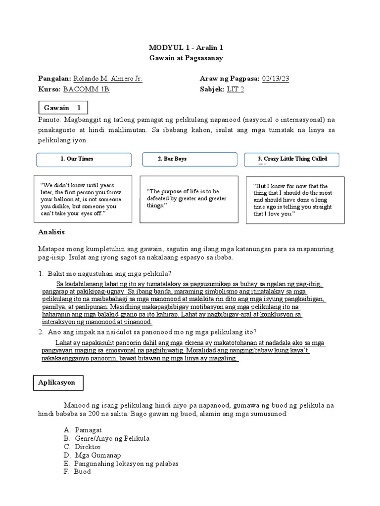(Template) M1 Aralin 1 - Gawain PDF | PDF