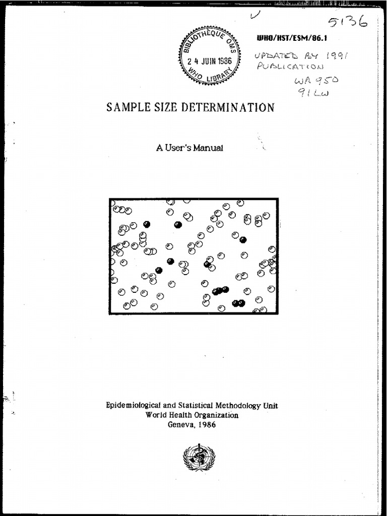 Who - Sample Size Determination | PDF