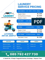 Laundry Pricing List