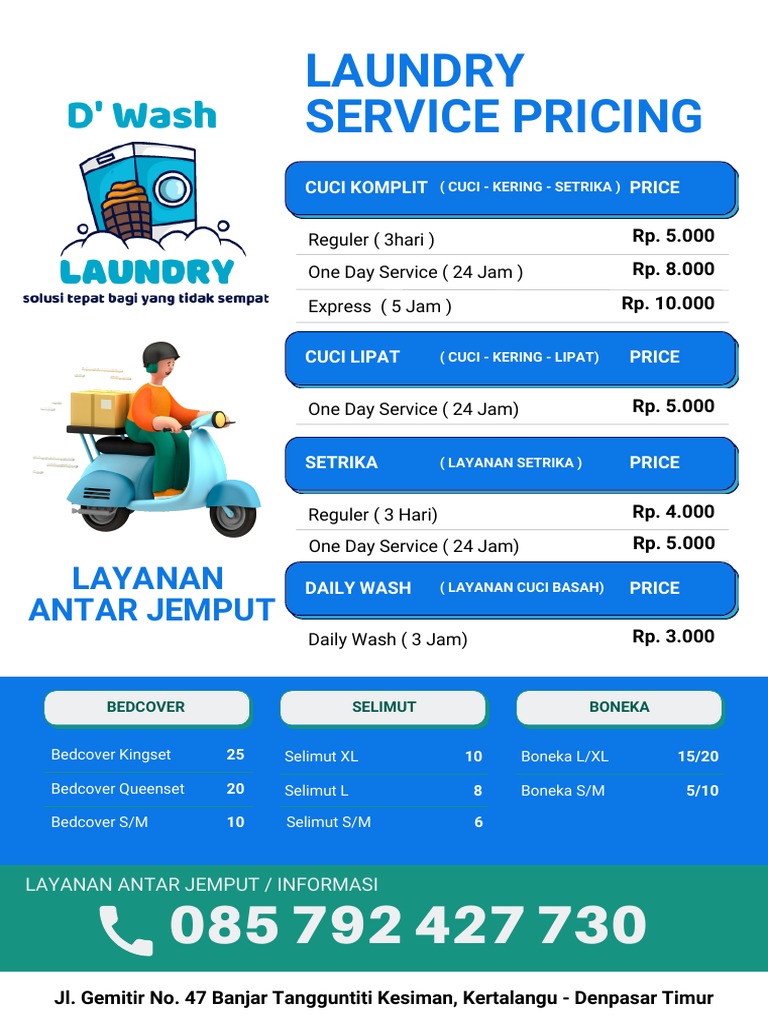 Laundry Pricing List PDF