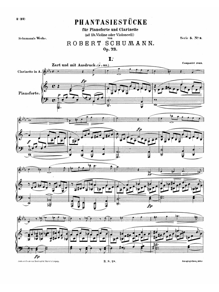 シューマン：幻想小曲集op 73 PDF