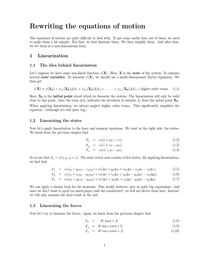 Rewriting The Equations of Motion | PDF | Mathematics | Physics