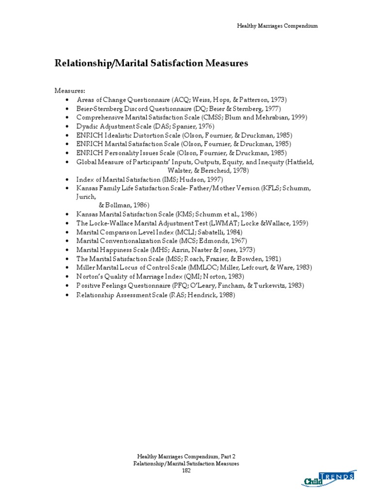 Marital Satisfaction Assessment Tools | PDF | Marriage | Happiness