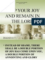Keep Your Joy and Remain in The Lord