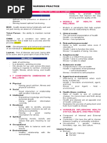 FUNDAMENTALS OF NURSING PRACTICE - Prelims