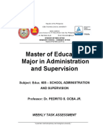 Educ. 605 School Administration Supervision