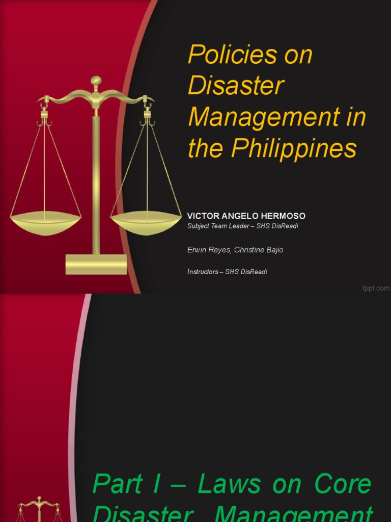 Philippine Disaster Management Policies | PDF | Occupational Safety And ...