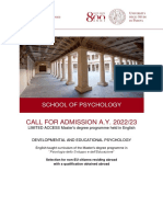 Developmental Educational Psychology - Admission Bullettin Board