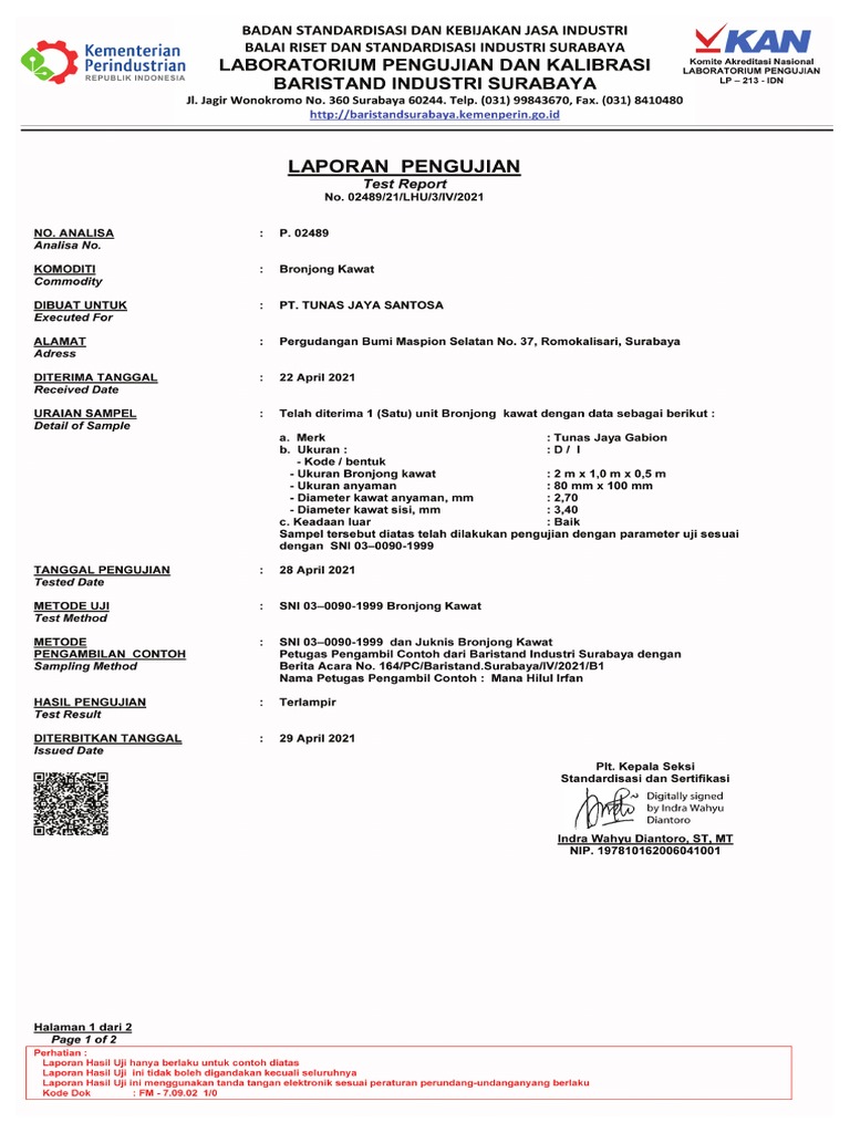 Test Report 2021P02489GOAZV-1 | PDF