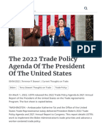 The 2022 Trade Policy Agenda of The President of The United States - WITA PDF