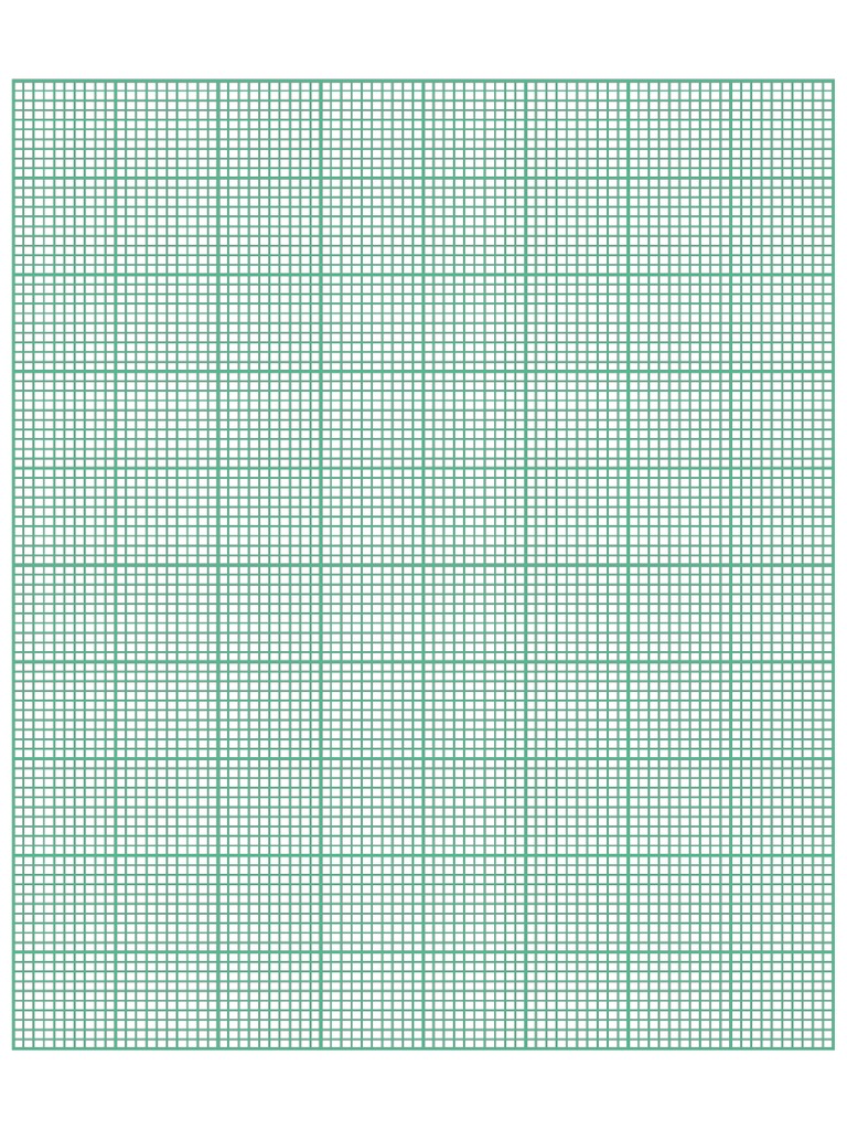 10 Squares Per Inch Green Graph Paper A4 PDF