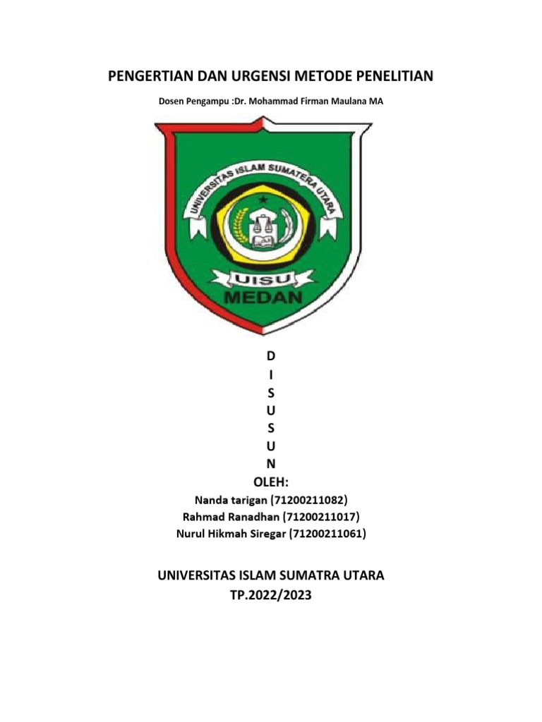 Pengertian dan urgensi metode penelitian pdf
