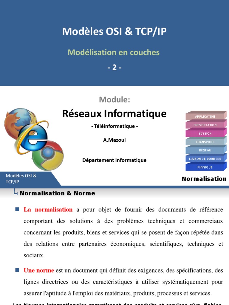 Modèles OSI et TCP/IP en Réseaux Informatiques | PDF | Suite des ...