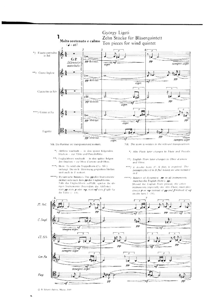 Ligeti 10 Pieces For Wind Quintet 01 PDF PDF