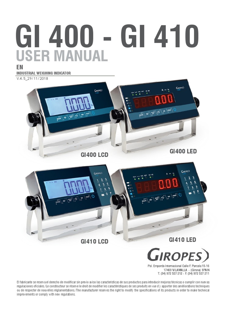 GI400/410 User Manual Overview | PDF