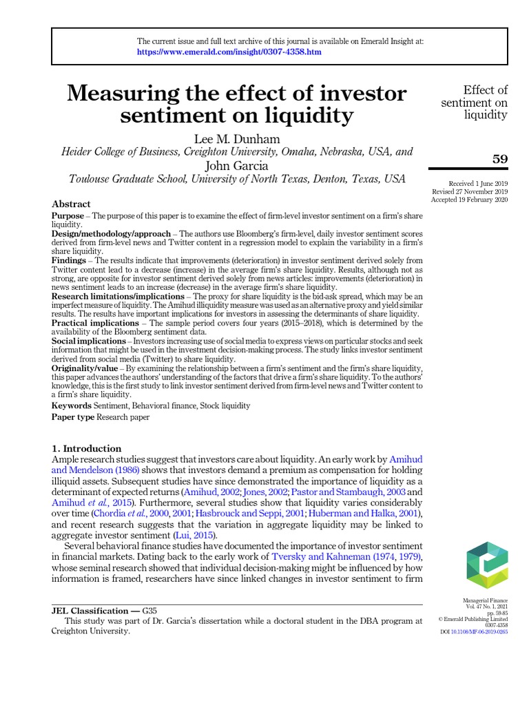 Stock Liquidity PDF Market Liquidity Beta (Finance)