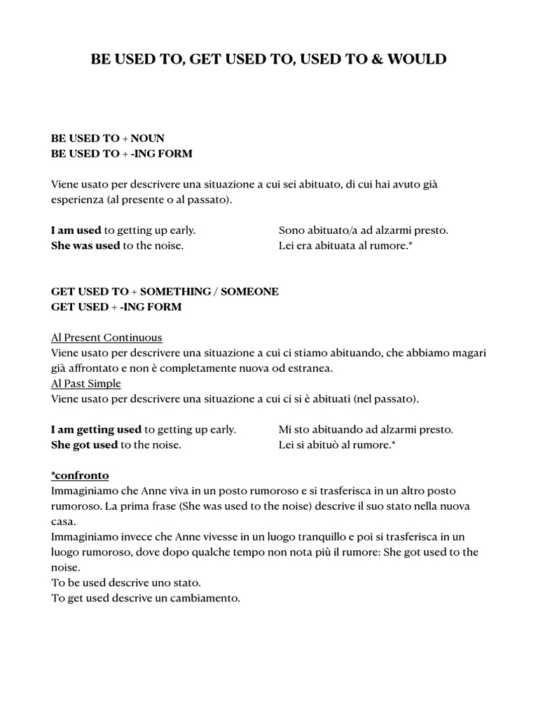 Be Used, Get Used, Used, Would | PDF