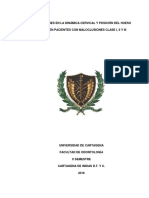 Alteraciones en La Dinámica Cervical y La Posición Del Hueso Hioides en Pacientes Con Maloclusiones Clase I, Ii y Iii