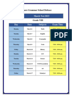 Grade 8 Syllabus & Date Sheet